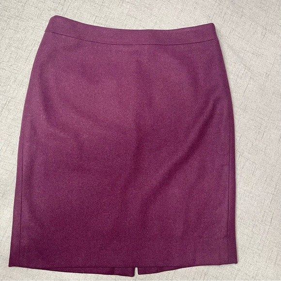 J. Crew Wool Straight Pencil Skirt Purple Burgundy 8 - Picture 6 of 11
